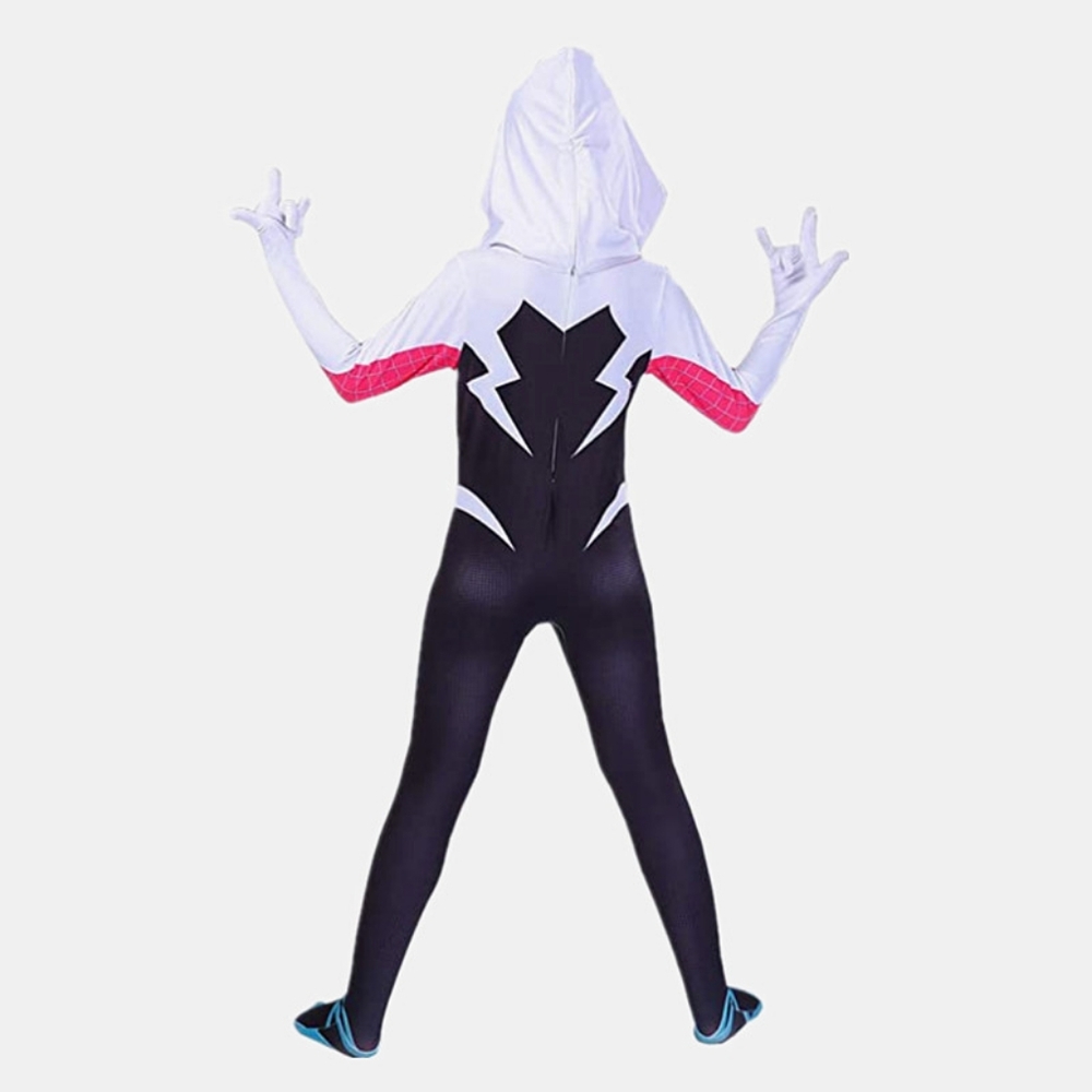 Spider-Gwen Kids Costume – Into the Spider-Verse Girls Halloween Marvel Costume - Picture 4 of 11